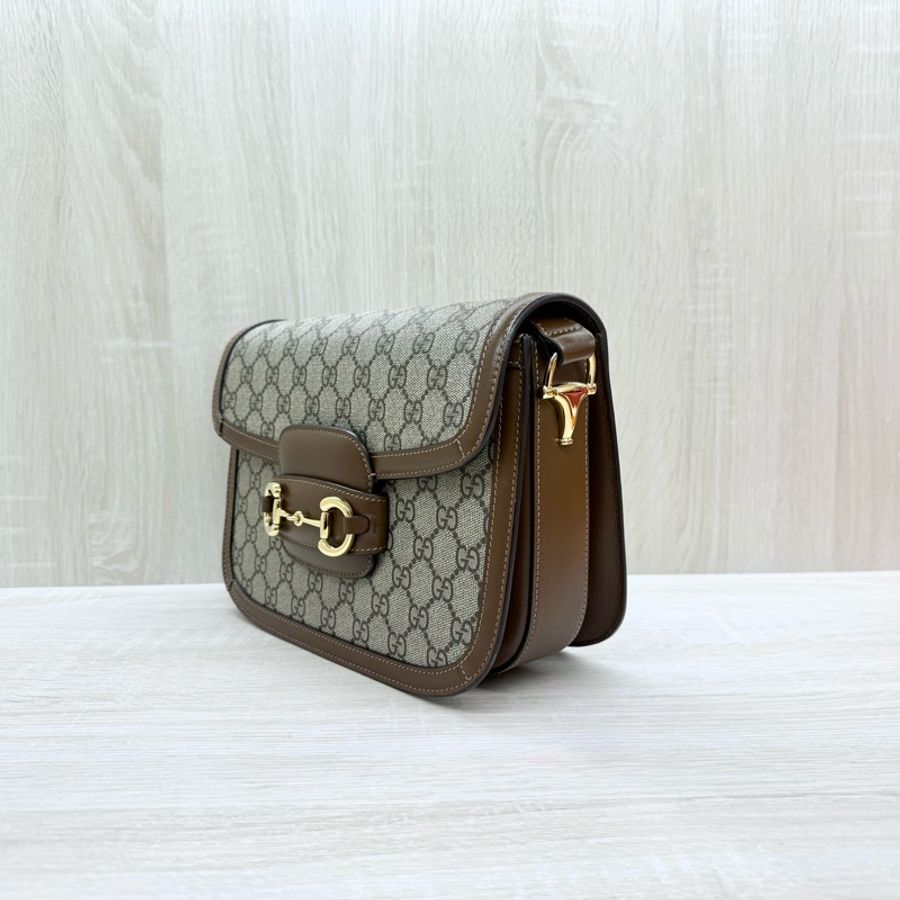 GUCCI老花拚咖皮革1955中號側背包602204-3