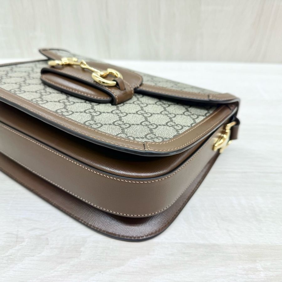 GUCCI老花拚咖皮革1955中號側背包602204-8
