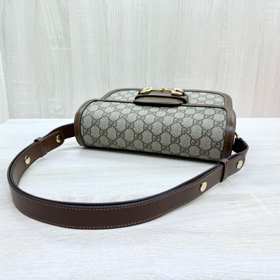 GUCCI老花拚咖皮革1955中號側背包602204-16