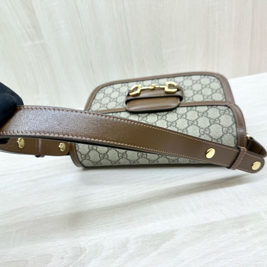 GUCCI老花拚咖皮革1955中號側背包602204-17