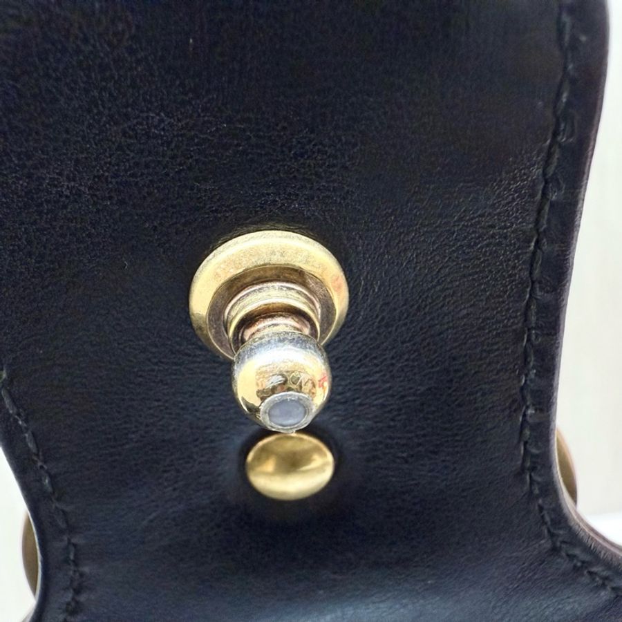 GUCCI黑色牛皮金釦MARMONT 26下蓋側背包443497-14
