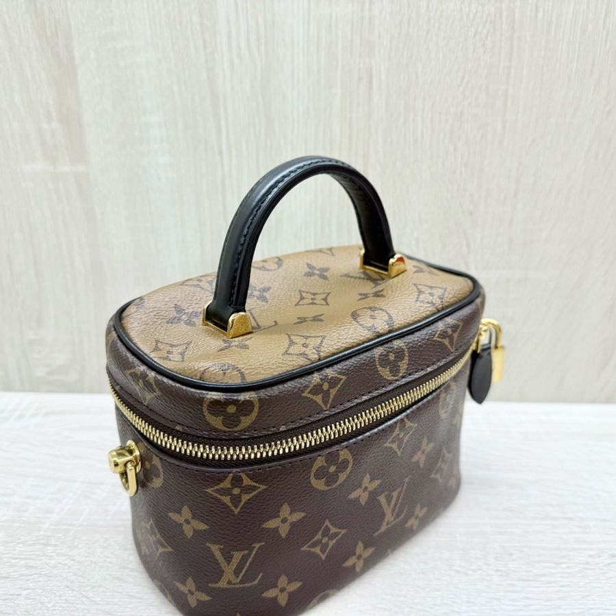 LV雙色原花Vanity PM手提側背化妝箱包 M45165-4