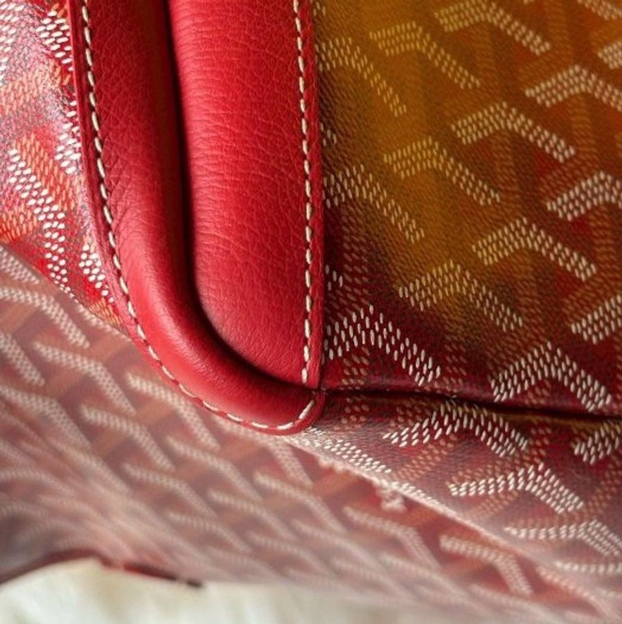 Goyard亮眼但不刺眼的紅色新款有拉鏈的MM托特-9