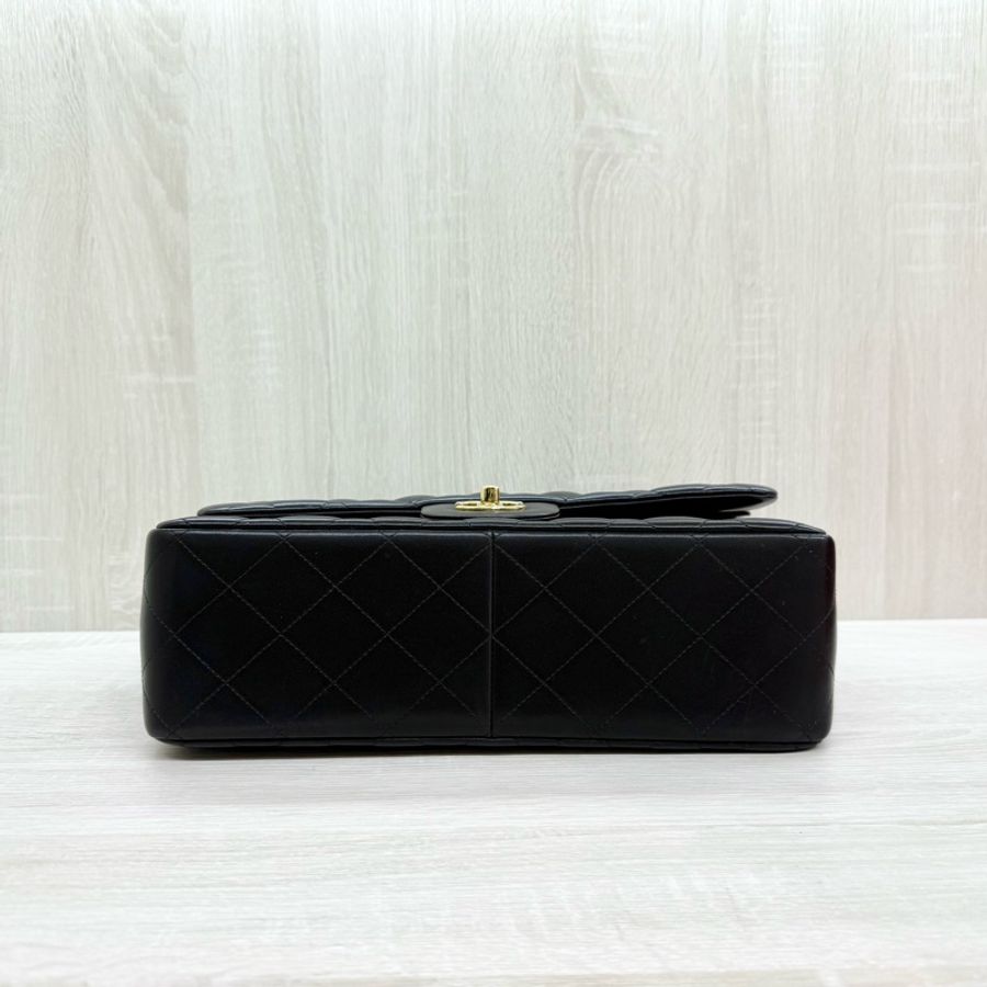 CHANEL黑色羊皮金釦JUMBO COCO30cm/A58600-5
