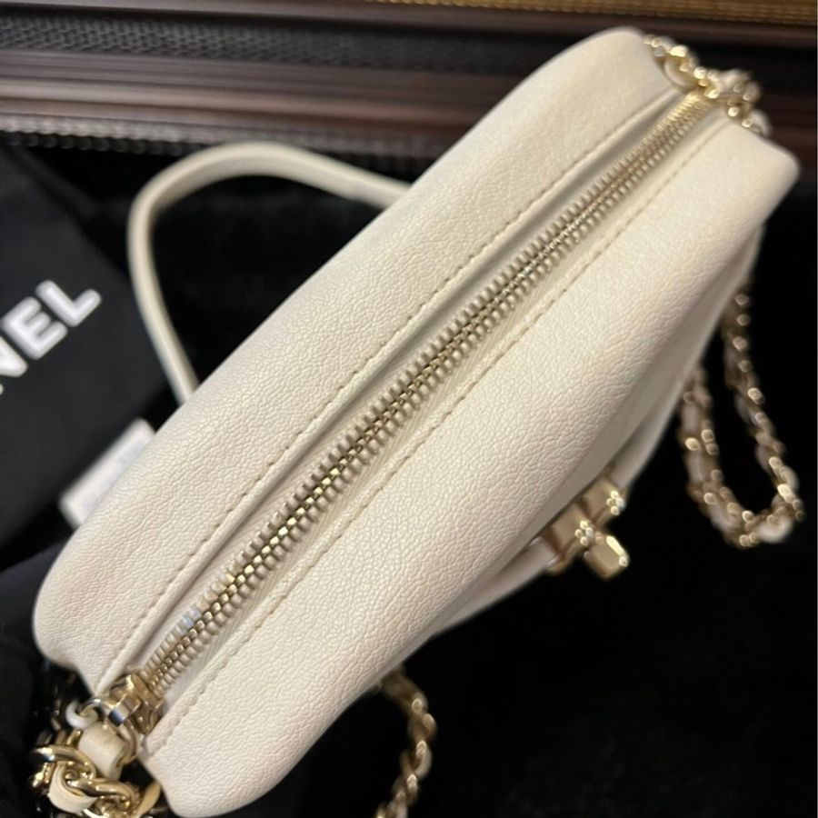 【96%新 ✨ 全網最低價!】Chanel香奈兒19C白金相機鏈條包 26開 牛皮-2