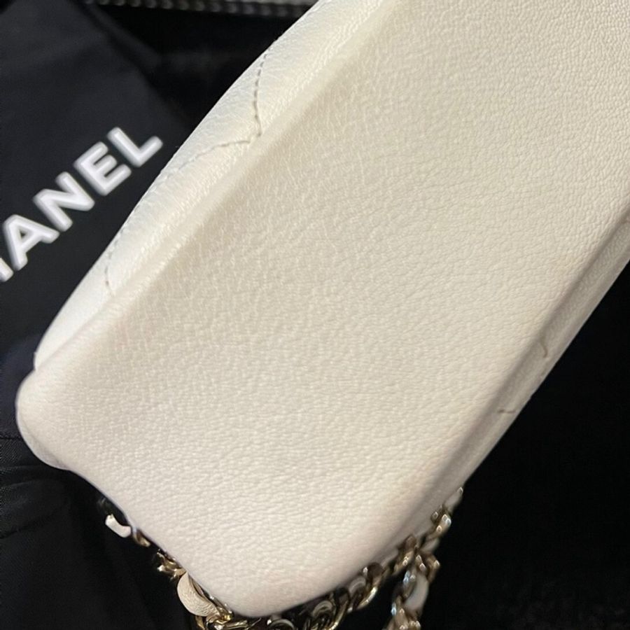 【96%新 ✨ 全網最低價!】Chanel香奈兒19C白金相機鏈條包 26開 牛皮-4