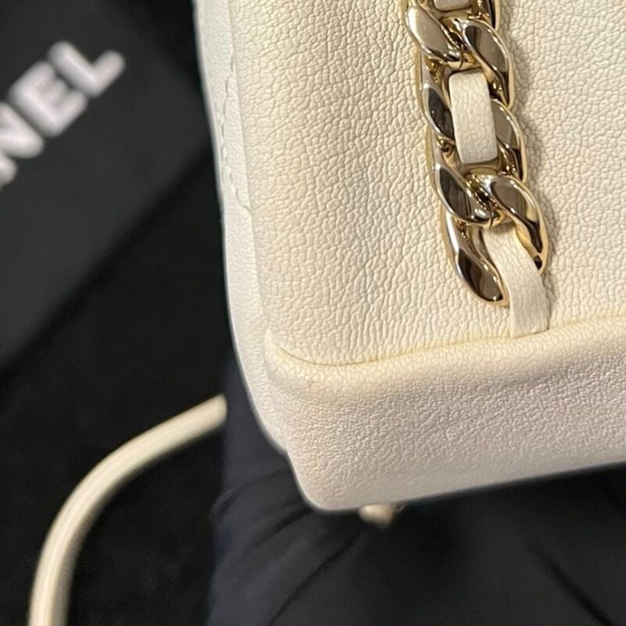 【96%新 ✨ 全網最低價!】Chanel香奈兒19C白金相機鏈條包 26開 牛皮-9