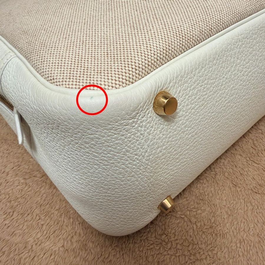 🍒Hermes plume32 白色皮革/帆布拼接款 2F260110-2-23