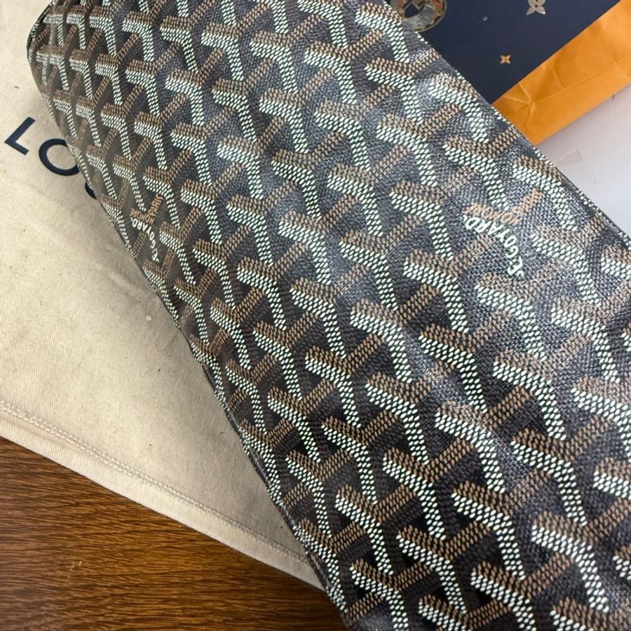【全網最低價✨95%新】Goyard Hardy pm黑色托特包 戈雅老花tote托特包中號-5