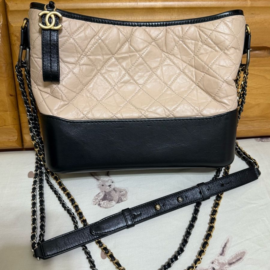 Chanel 香奈兒 菱格紋中號流浪包 奶茶色-0