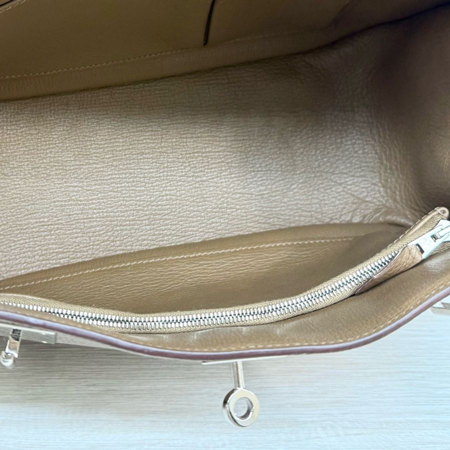 HERMES 37棕色銀釦吉普賽28/H061784-20