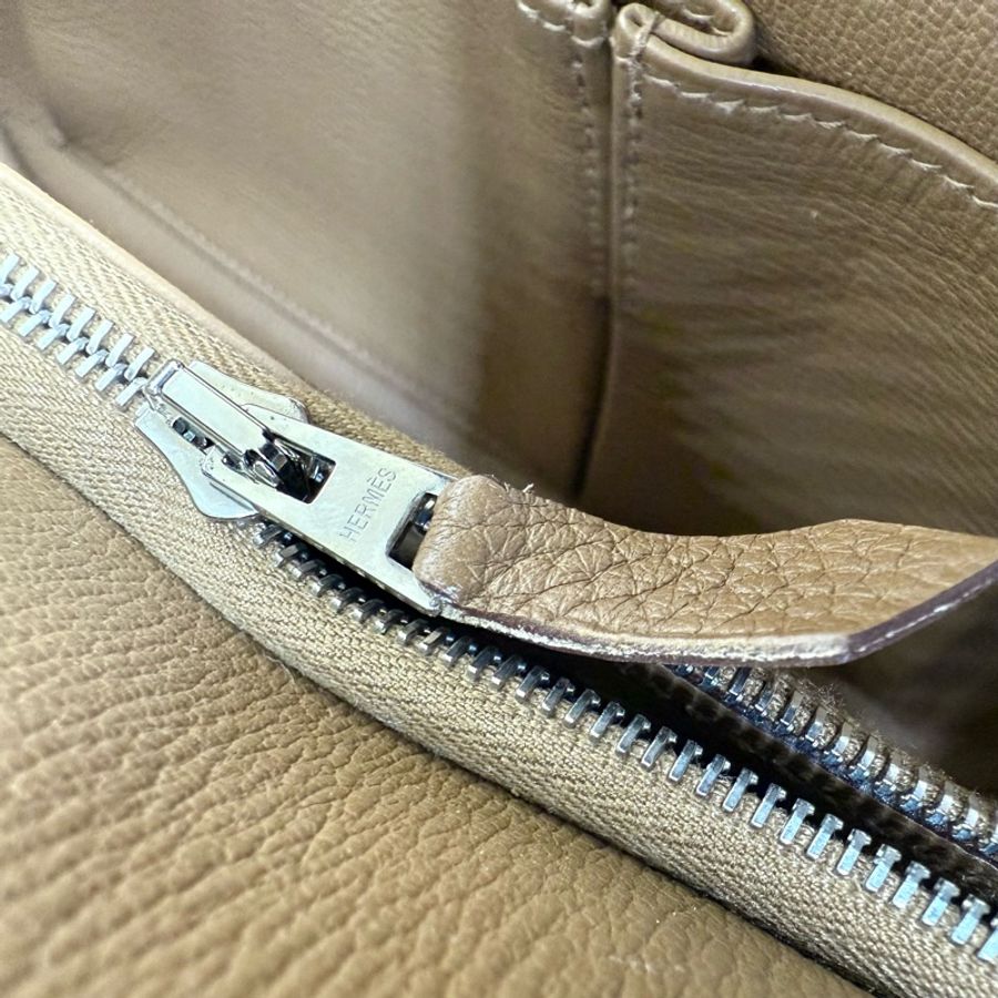 HERMES 37棕色銀釦吉普賽28/H061784-21