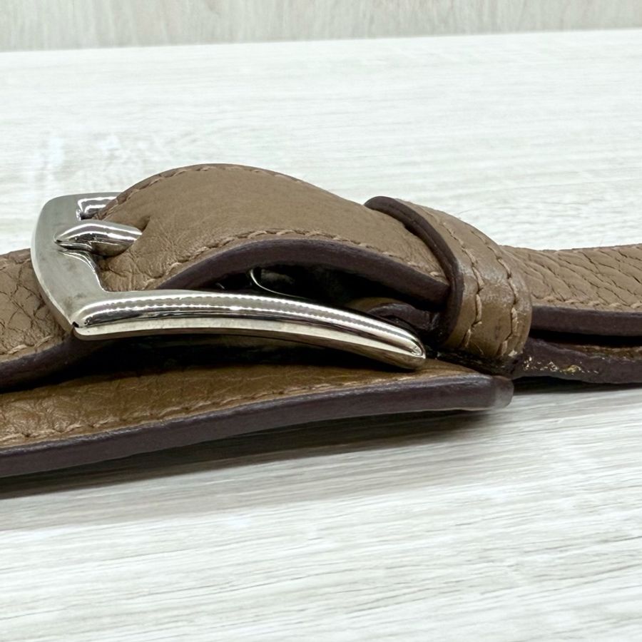 HERMES 37棕色銀釦吉普賽28/H061784-26