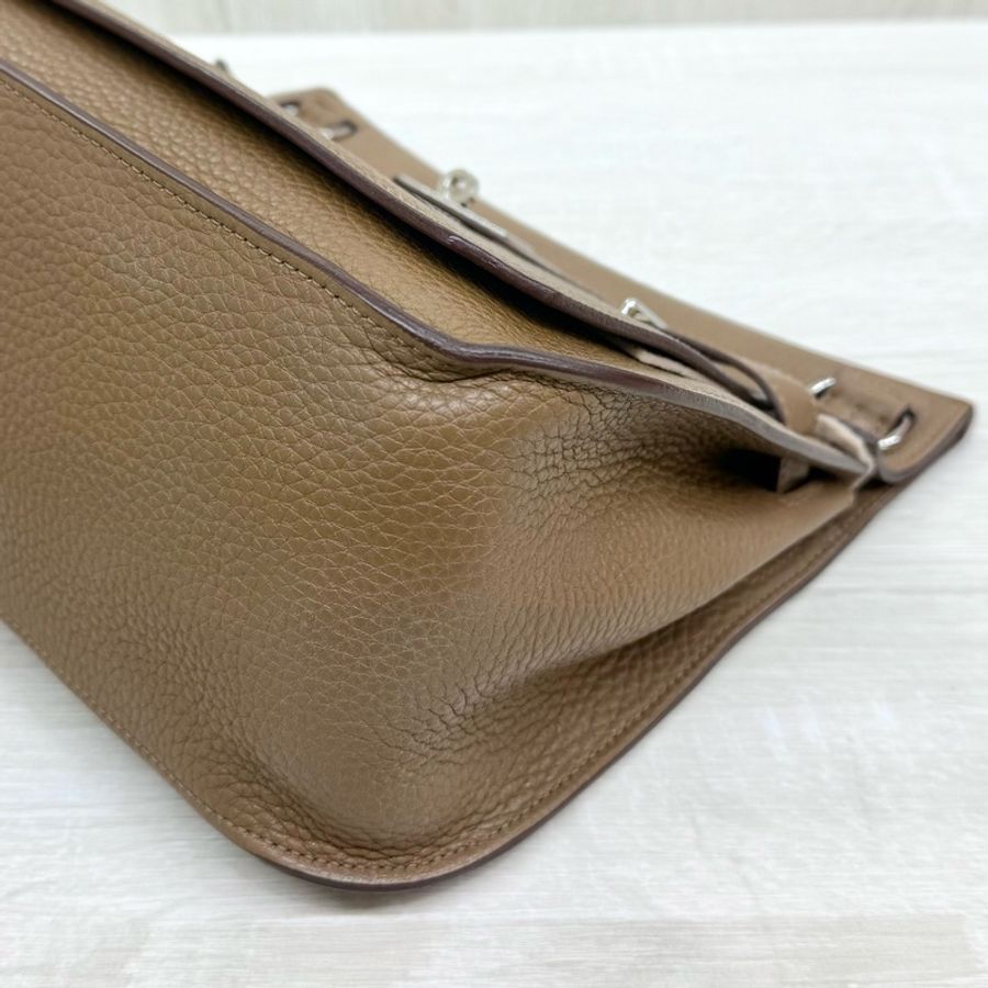 HERMES 37棕色銀釦吉普賽28/H061784-28
