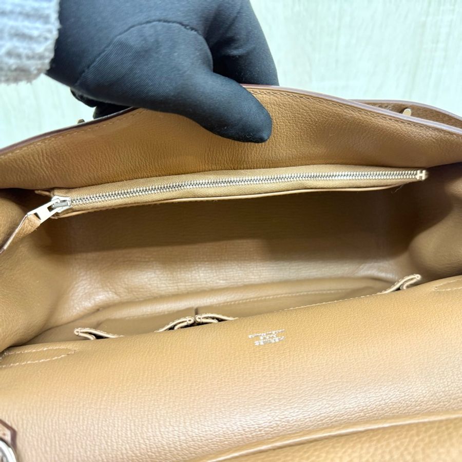 HERMES 37棕色銀釦吉普賽28/H061784-10