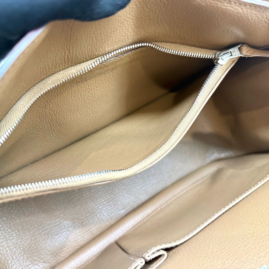 HERMES 37棕色銀釦吉普賽28/H061784-12