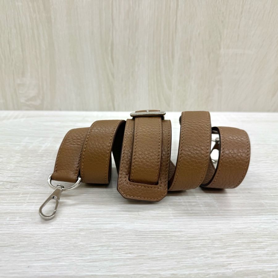 HERMES 37棕色銀釦吉普賽28/H061784-14