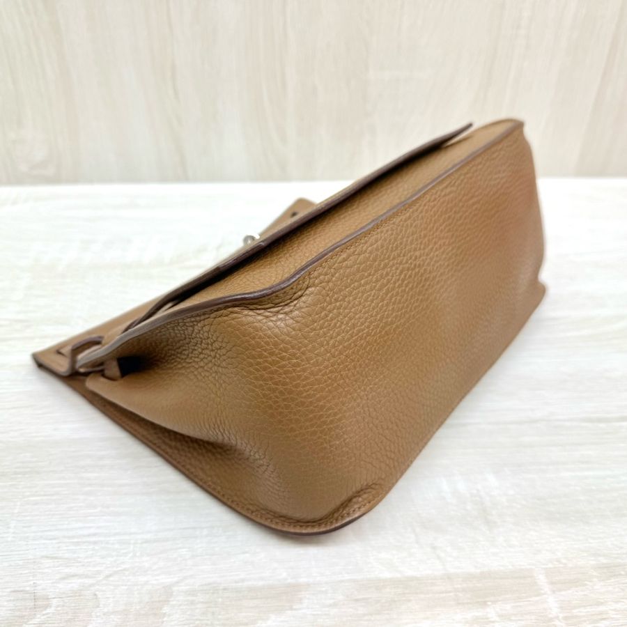 HERMES 37棕色銀釦吉普賽28/H061784-15