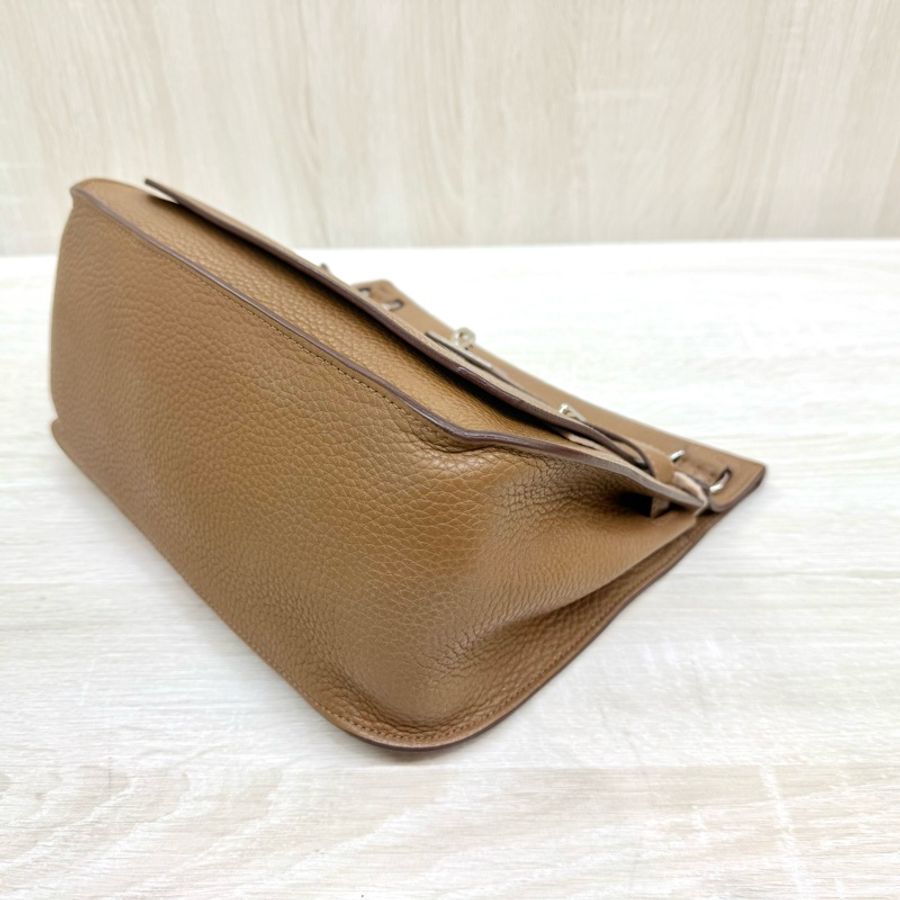 HERMES 37棕色銀釦吉普賽28/H061784-16
