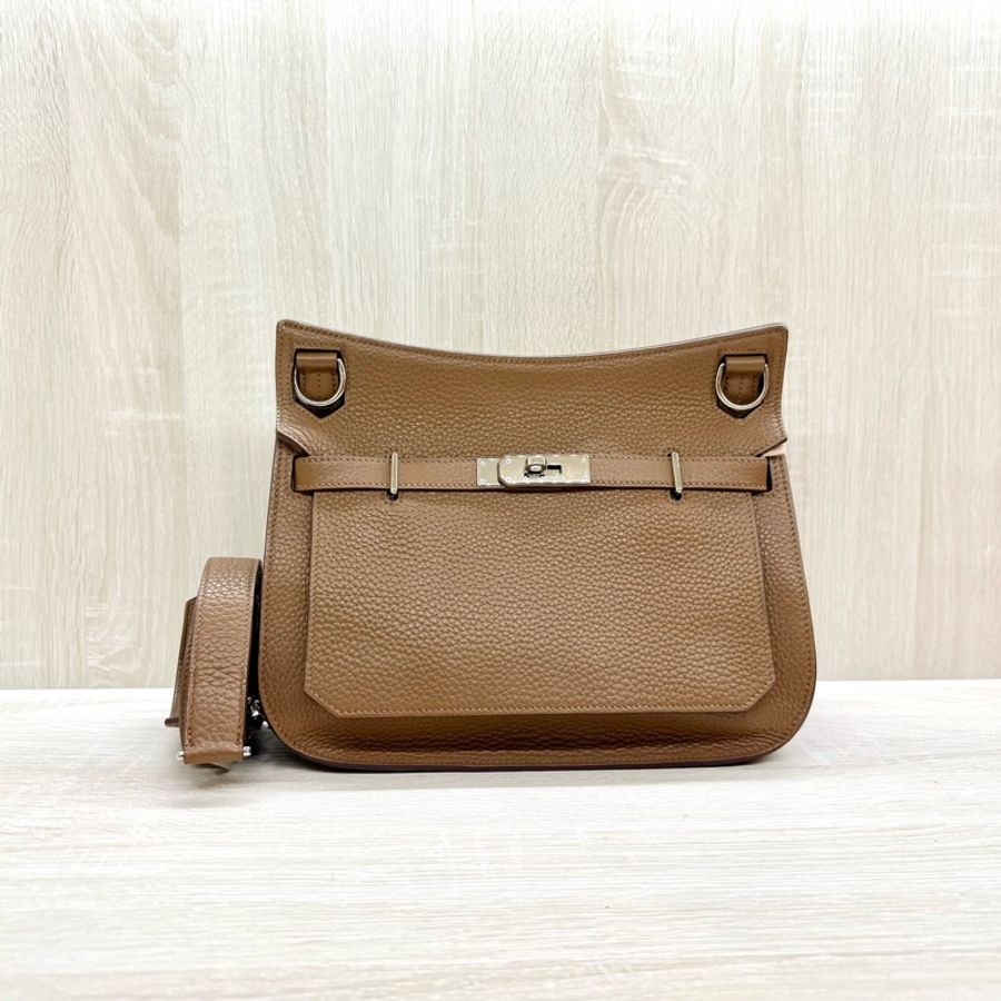 HERMES 37棕色銀釦吉普賽28/H061784-1