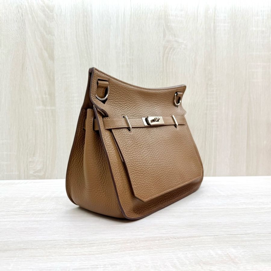 HERMES 37棕色銀釦吉普賽28/H061784-4
