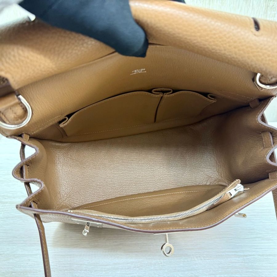 HERMES 37棕色銀釦吉普賽28/H061784-8