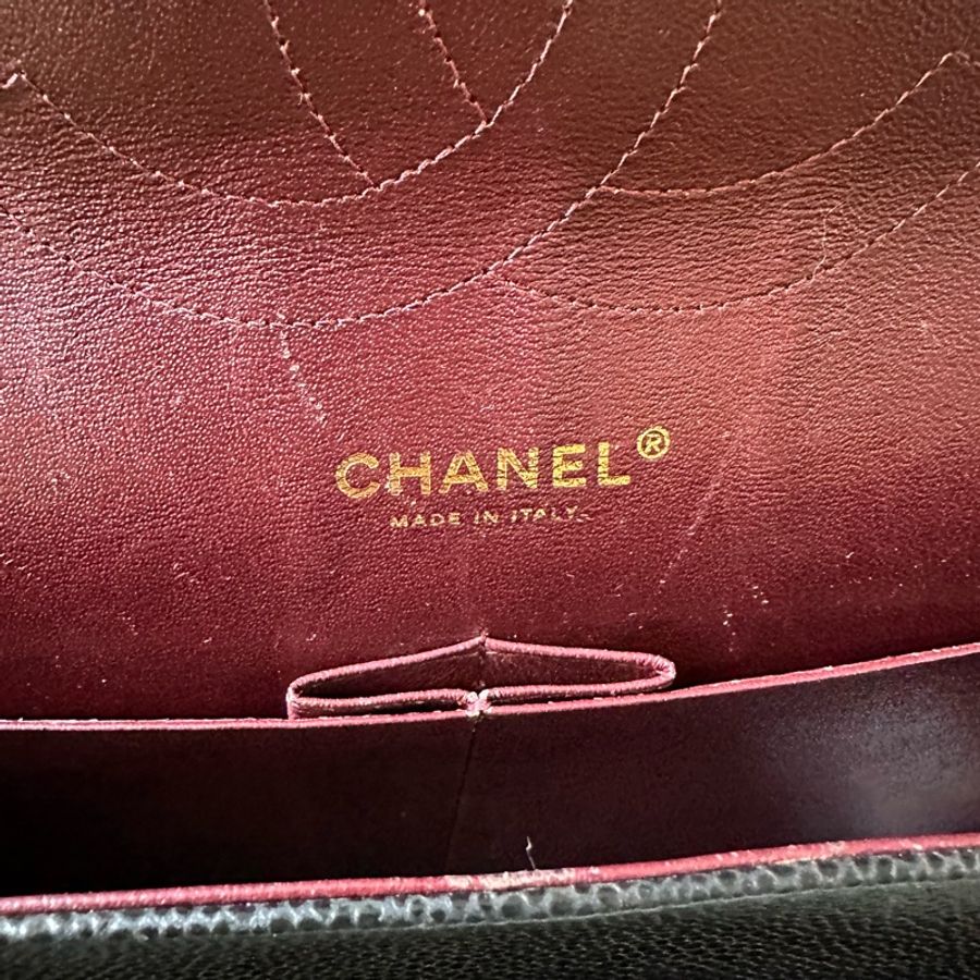 Chanel香奈兒黑金CF Jumbo大號 荔枝牛皮雙蓋鏈條包 芯片款!經典黑金配色真係冇得輸~容量超夠用-4
