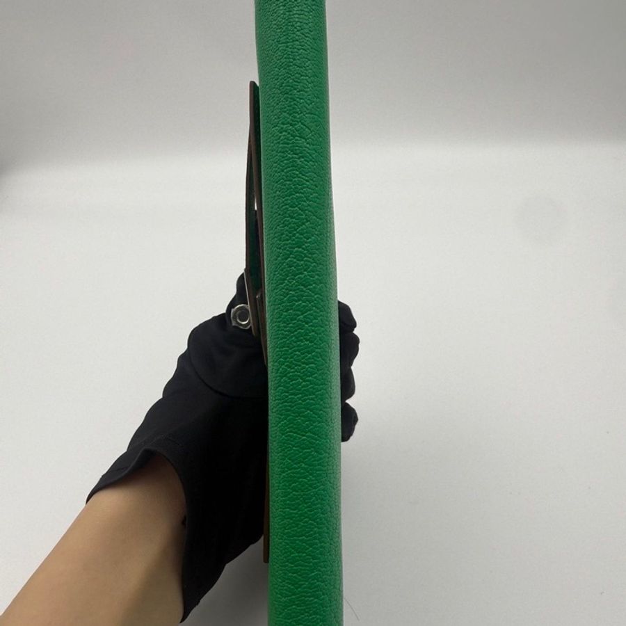 🌈Hermes💚Kelly Wallet💚竹子綠色銀扣🌟99.8新閑置💚貼膜在🌟山羊皮🌟愛馬仕🌟-7