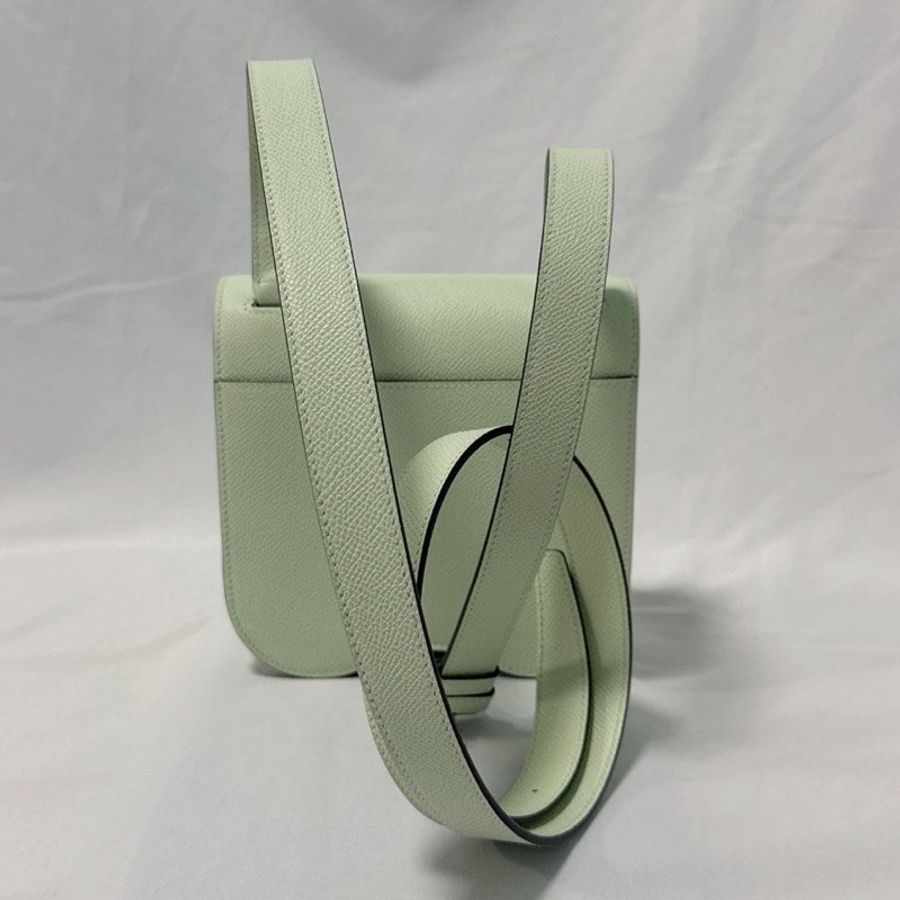 🌈Hermes💚Mini Della💚氣泡綠銀扣💚全新未使用🌟全套有單🌈Epsom皮🌟Stamp B🌟愛馬仕🌟-5