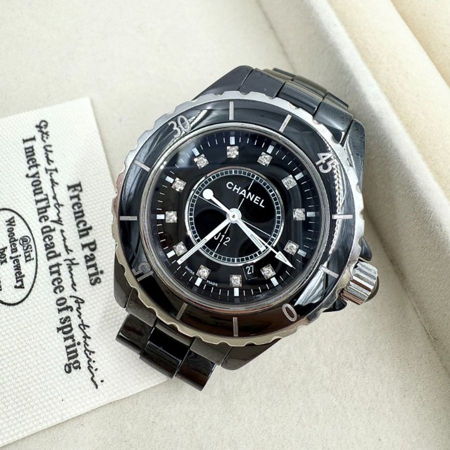 CHANEL - 黑色J12陶瓷點鑽╻33mm╻石英錶-1