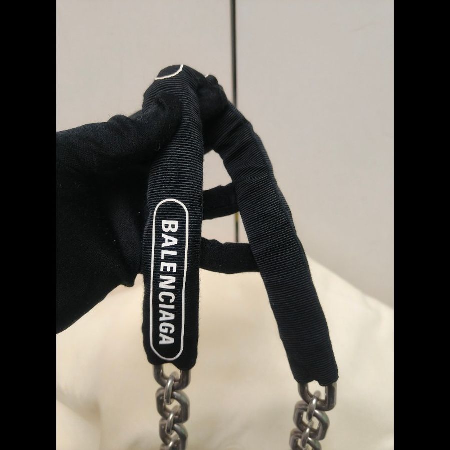 【8成新】㊣✨BALENCIAGA✨巴黎世家(贈內膽) 白色 沙漏包 牛皮 鎖鏈 背帶 肩背包 腋下包 鏈條包/二手包/二手精品/保證正品🌳二手樹屋🌳-29
