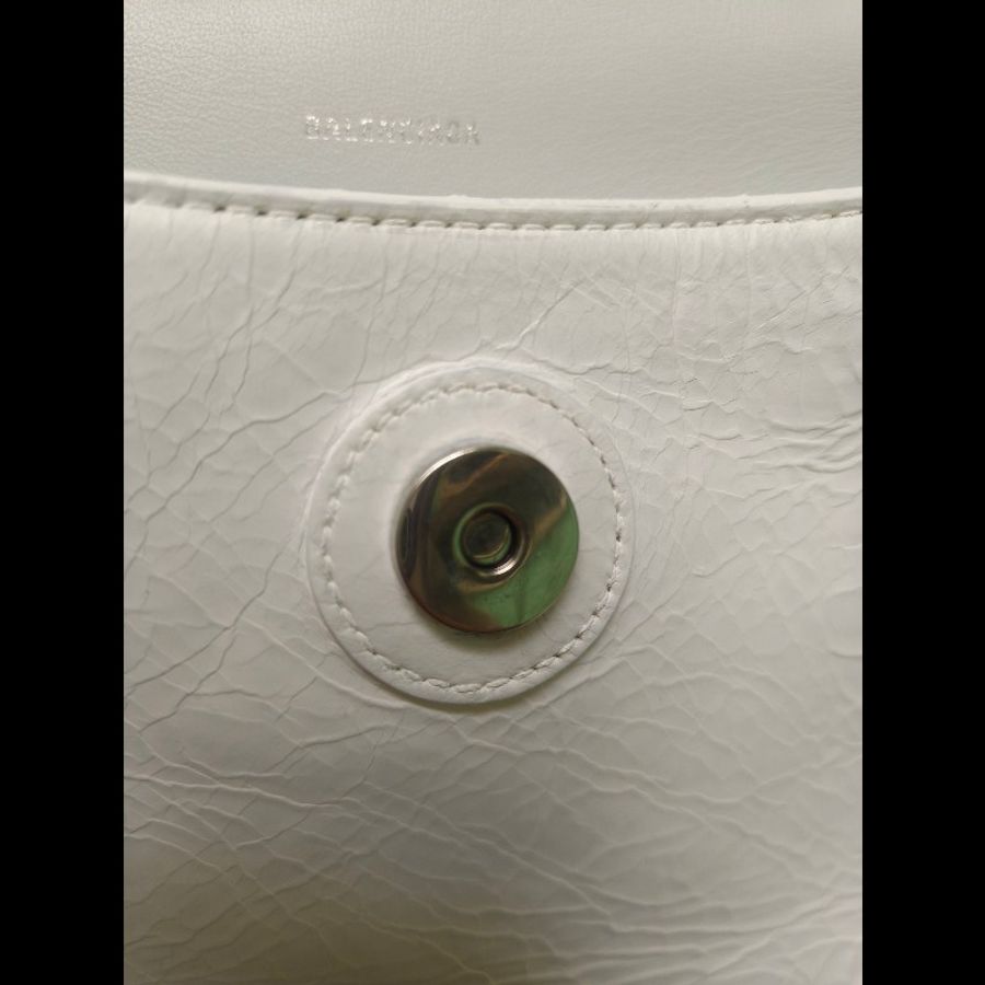 【8成新】㊣✨BALENCIAGA✨巴黎世家(贈內膽) 白色 沙漏包 牛皮 鎖鏈 背帶 肩背包 腋下包 鏈條包/二手包/二手精品/保證正品🌳二手樹屋🌳-36