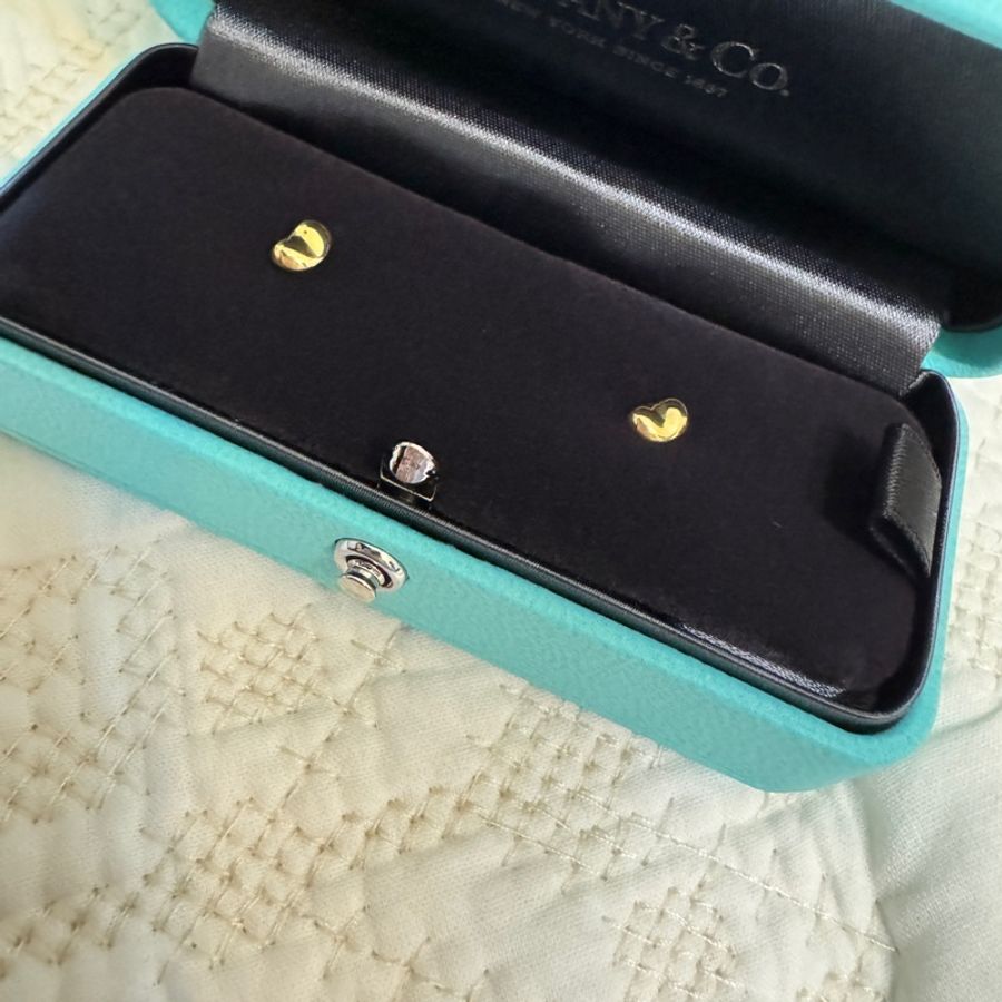 Tiffany 蒂芬妮18K金相思豆耳環 耳釘-1