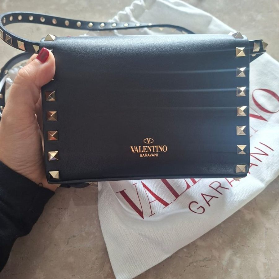 Valentino 范倫鐵諾 經典鉚釘 rockstud 小側背皮包 肩包 全新-11