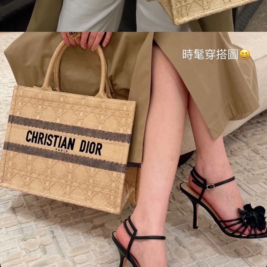 Dior草編托特包 小號-0