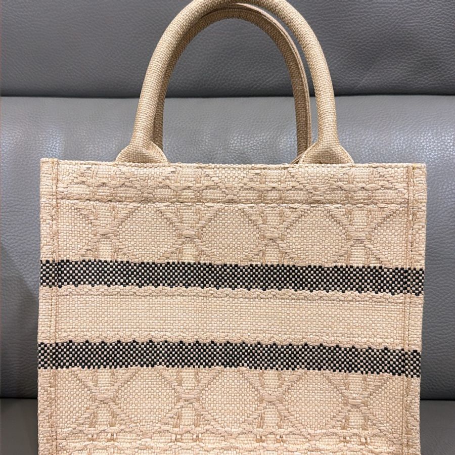 Dior草編托特包 小號-2