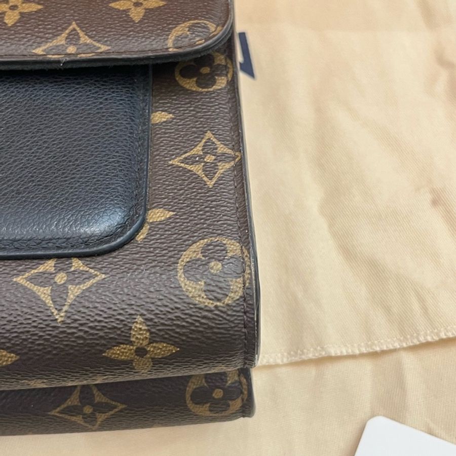 Lv 路易威登Victoire 維多利亞 黑色牛皮拼老花 尺寸約27*17*10-7