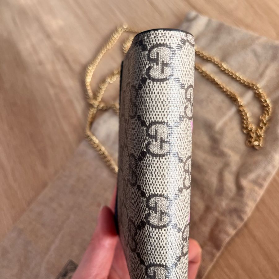 超罕有 絕版 Gucci Bananya print 可愛貓咪 斜背錢包-3