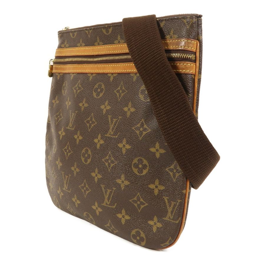LOUIS VUITTON Monogram Pochette Bosphore金扣肩背袋棕色-2