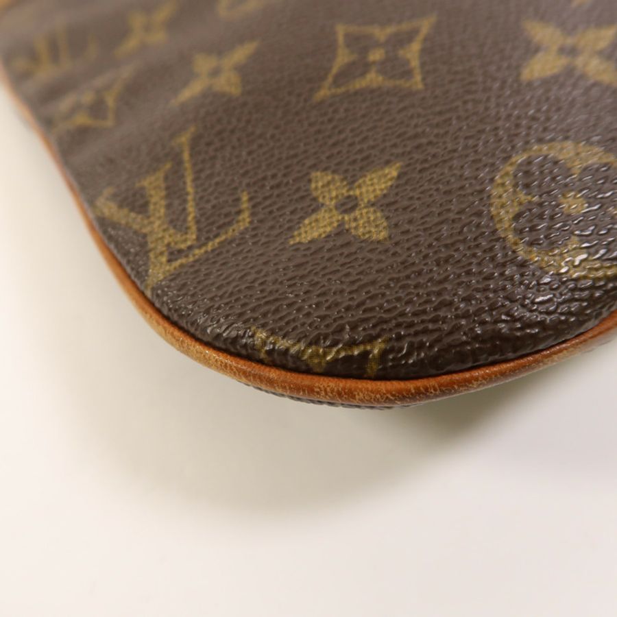 LOUIS VUITTON Monogram Pochette Bosphore金扣肩背袋棕色-10