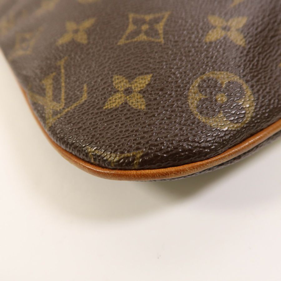 LOUIS VUITTON Monogram Pochette Bosphore金扣肩背袋棕色-12
