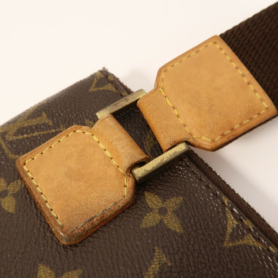 LOUIS VUITTON Monogram Pochette Bosphore金扣肩背袋棕色-14