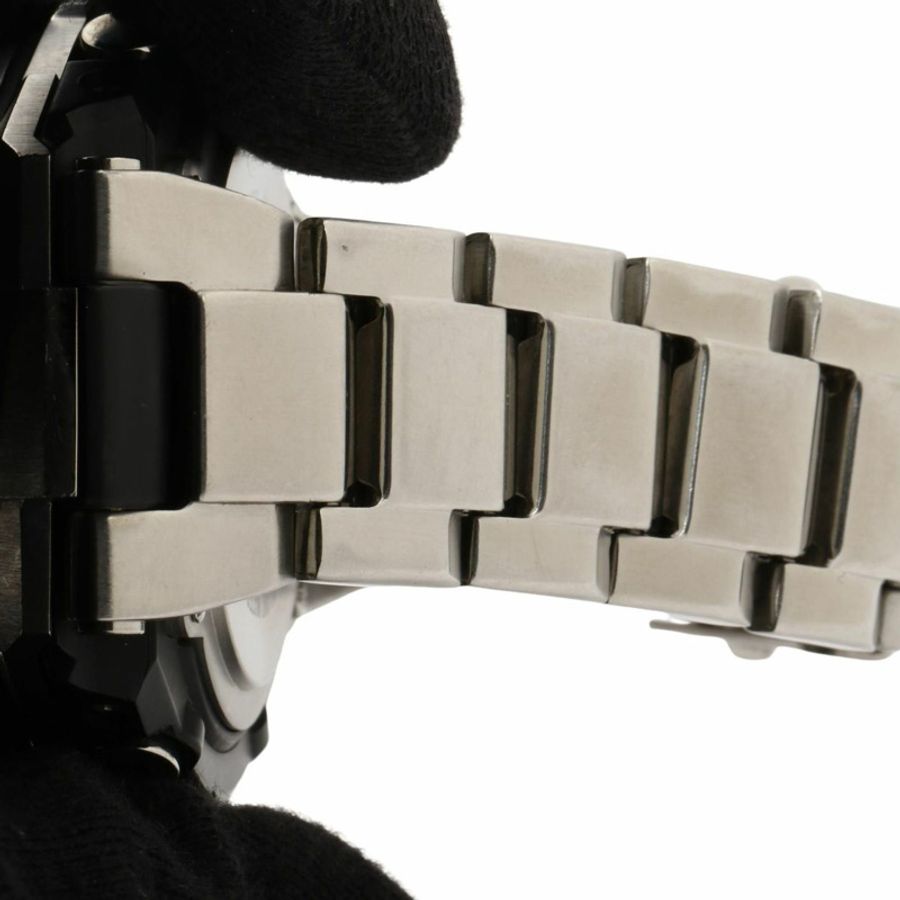 卡西歐 G-SHOCK G-STEEL GSTW100 系列男士腕錶 (GSTW110D1AJF),黑色和銀色樹脂錶帶搭配不鏽鋼錶殼。-6