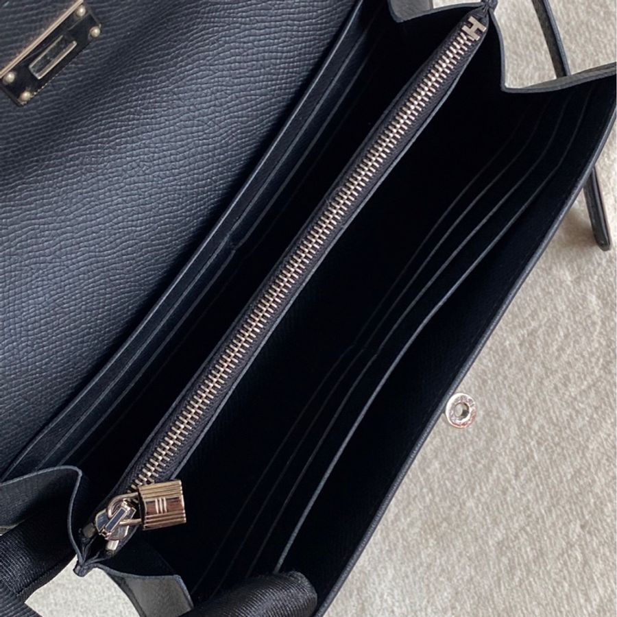 🌈Hermes🧡Kelly Wallet🧡黑色銀扣🌈99新🌟Epsom皮🌟愛馬仕🌟-7