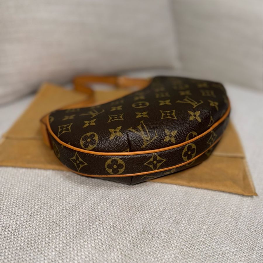 豌豆包✨稀有小號✨92新以上美品✨LV Croissant small 中古可頌包小號🥐漂亮好包況🧡豌豆包/月亮包/月牙包/LV老花肩背包/LV腋下包-27