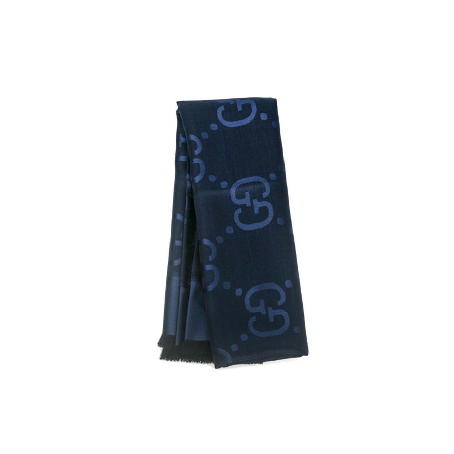 Gg Jacquard Silk Wool Shawl 圍巾-3