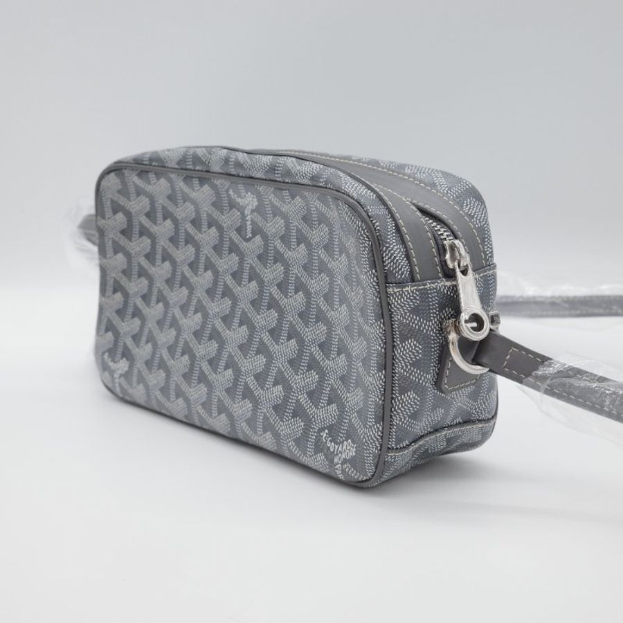 Goyard 戈雅 Cap-Vert PM 經典花紋 灰色 帆布 小牛皮 相機包 斜挎包-4