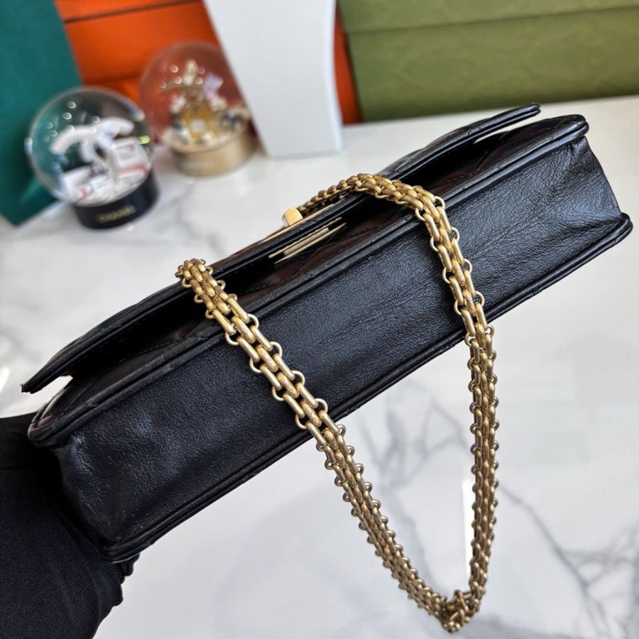 【近新閒置品】香奈兒 Chanel 黑金2.55 woc鏈條包28開無卡單肩斜挎包-2