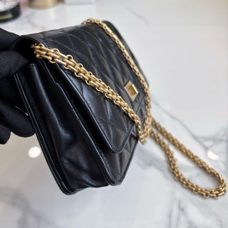 【近新閒置品】香奈兒 Chanel 黑金2.55 woc鏈條包28開無卡單肩斜挎包-3