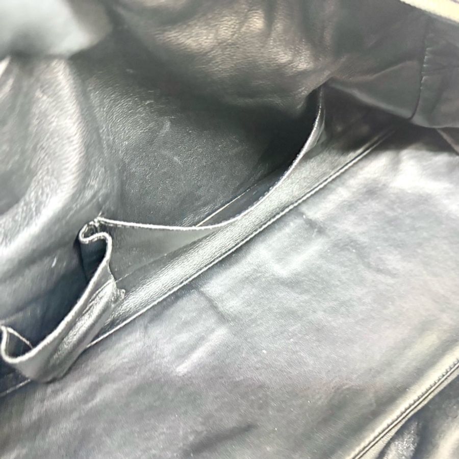 Chanel黑牛皮vintage 保齡球皮穿鏈包-21